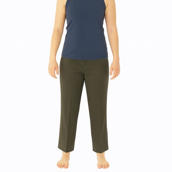Talbots Size 10 Dark Hunter Green/Grey Casual Office Wear Stretch Pants - Picture 1 of 7